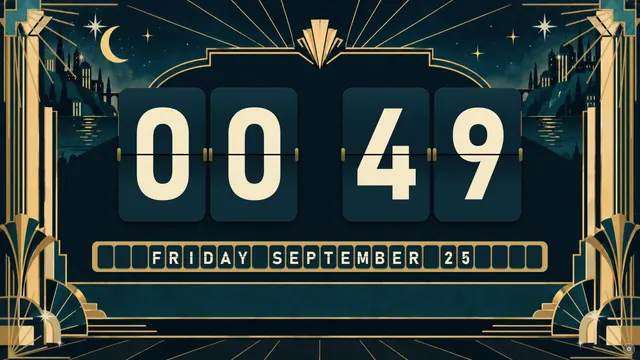Art Deco Midnight flip clock theme