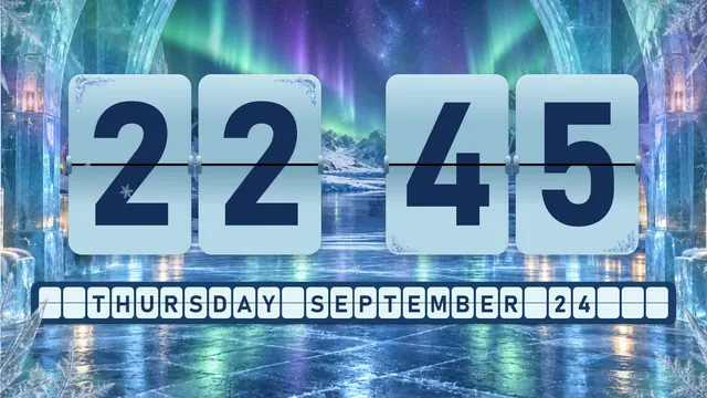 Aurora Ice Hotel flip clock theme