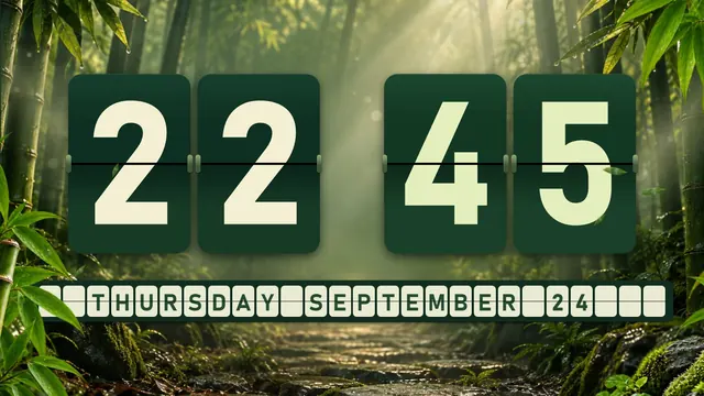 Bamboo Grove flip clock theme