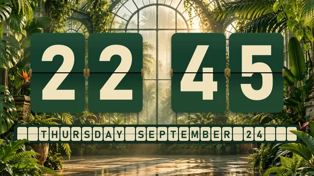 Botanical Greenhouse flip clock theme