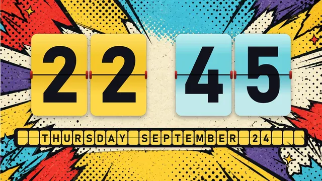 Comic Halftone flip clock theme