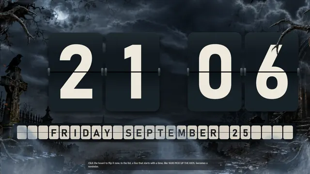 Graveyard Rising flip clock theme