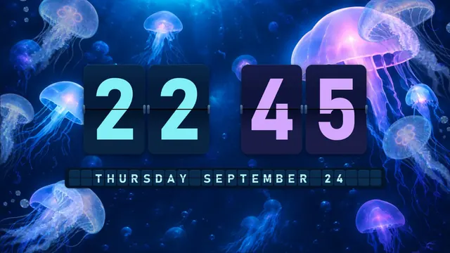 Jellyfish Abyss flip clock theme
