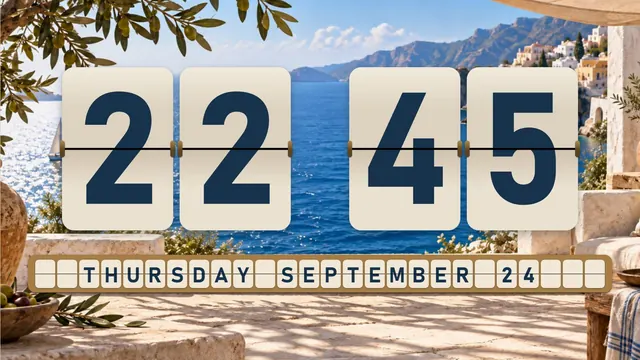 Mediterranean Terrace flip clock theme