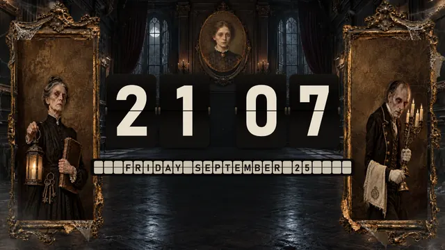 Possessed Portraits flip clock theme