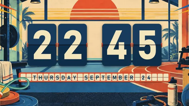Retro Gym Club flip clock theme