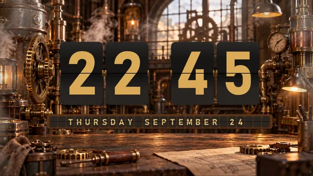 Steampunk Workshop flip clock theme