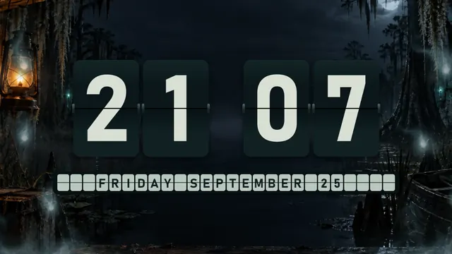 Swamp Lantern flip clock theme
