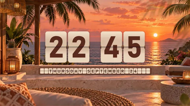Tropical Sunset Resort flip clock theme